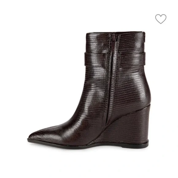 Sam Edelman Brown Gold Textured Ankle Boots